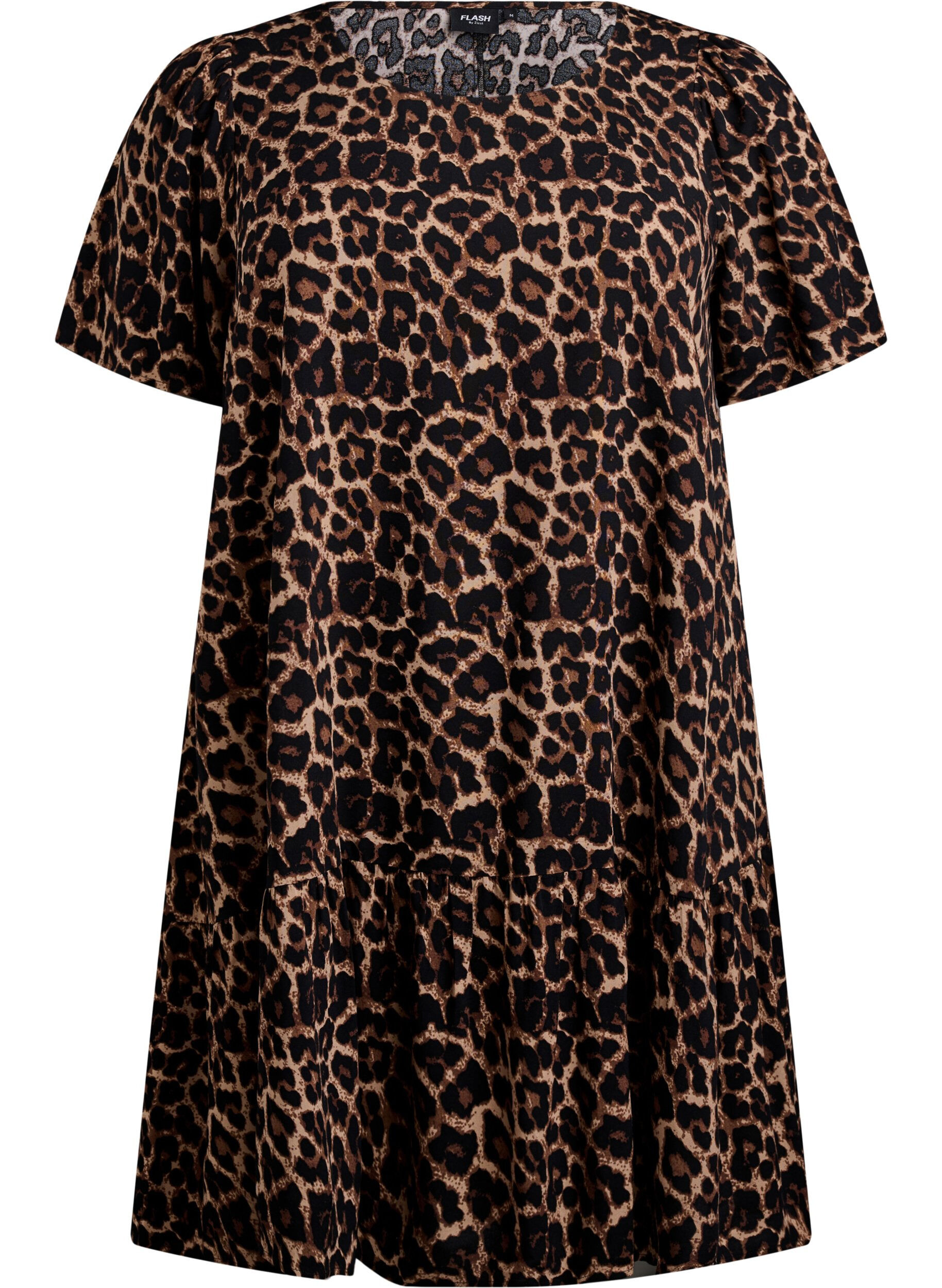 Zizzi FLASH &ndash; Viskoosimekko leikkauslinjalla, Ruskea, Packshot image number 0