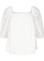 Pusero, jossa on lyhyet puffihihat ja avokuviointi, Valkoinen