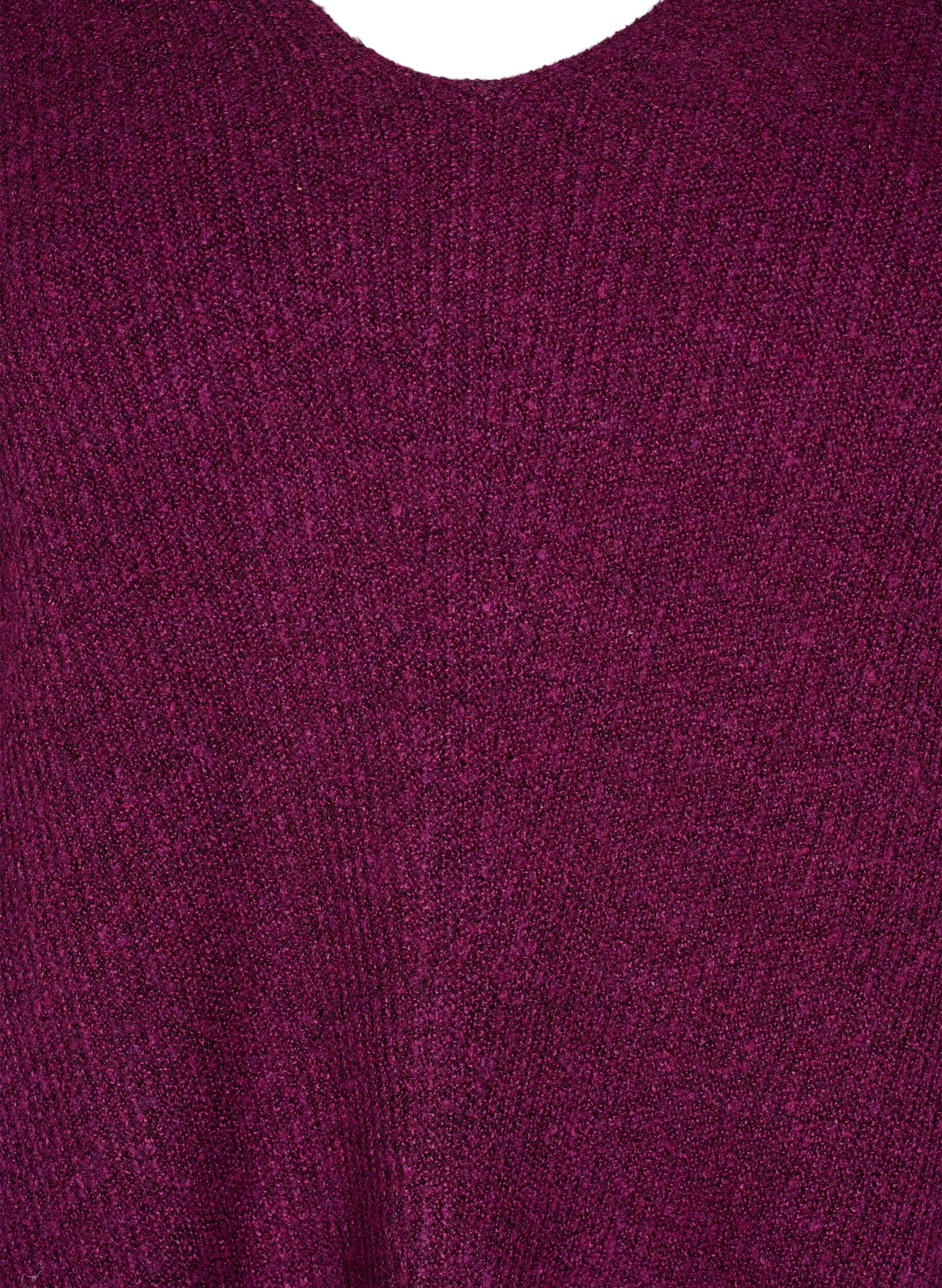 Zizzi Neulepusero v-p&auml;&auml;ntiell&auml; ja pitk&auml;t hihat, Potent P. Black Mel., Packshot image number 2