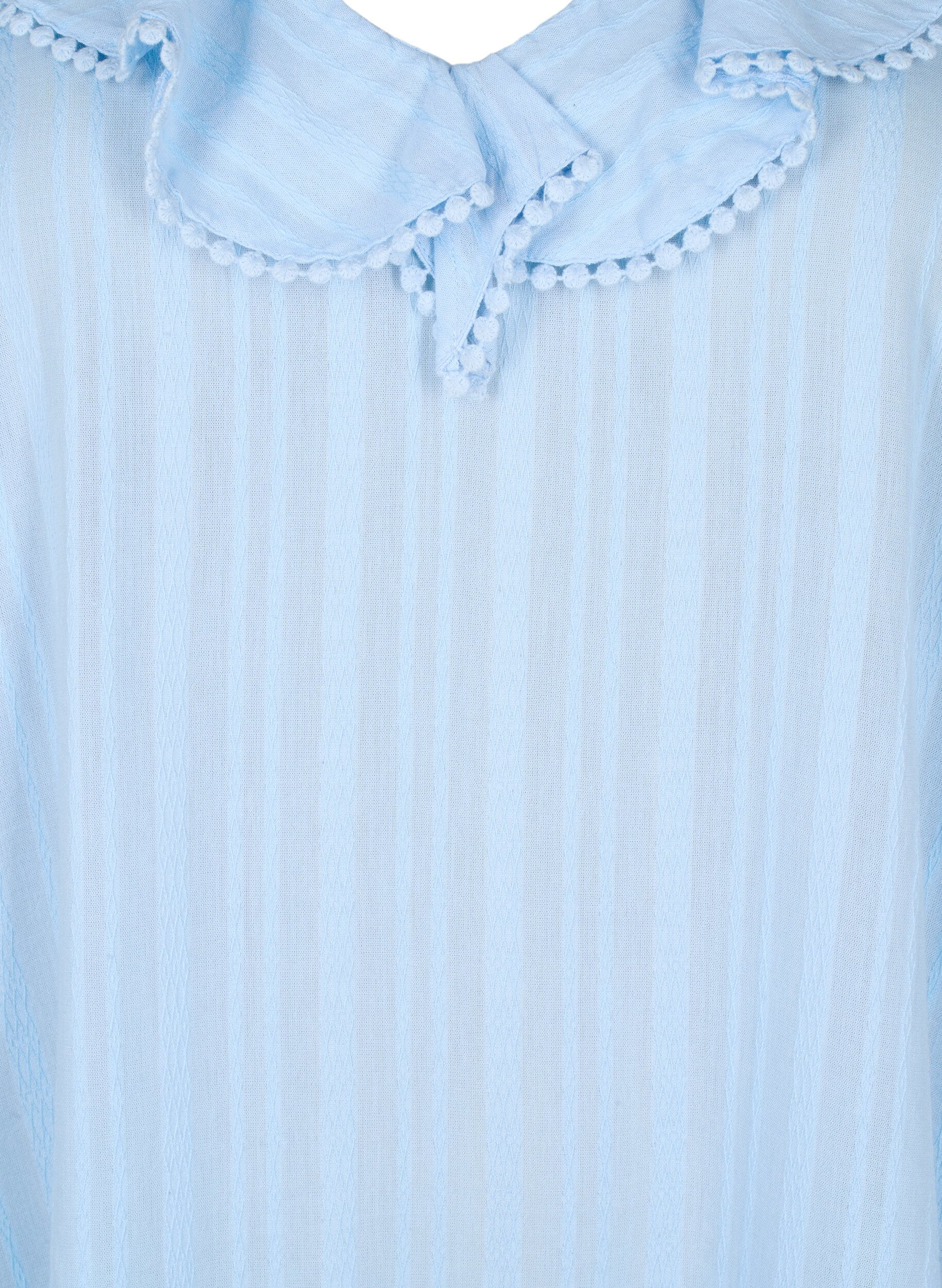 Zizzi Puuvilla-viskoosisekoitemekko, jossa on 3/4-hihat, Chambray Blue, Packshot image number 2