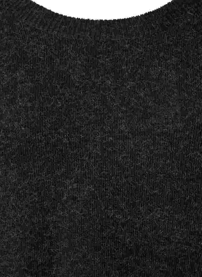 Meleerattu neulemekko napeilla, Dark Grey Melange, Packshot image number 2