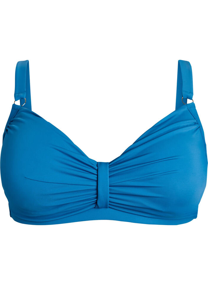 Bikiniliivit, joissa on kaarituet ja laskostus, Sininen, Packshot image number 0