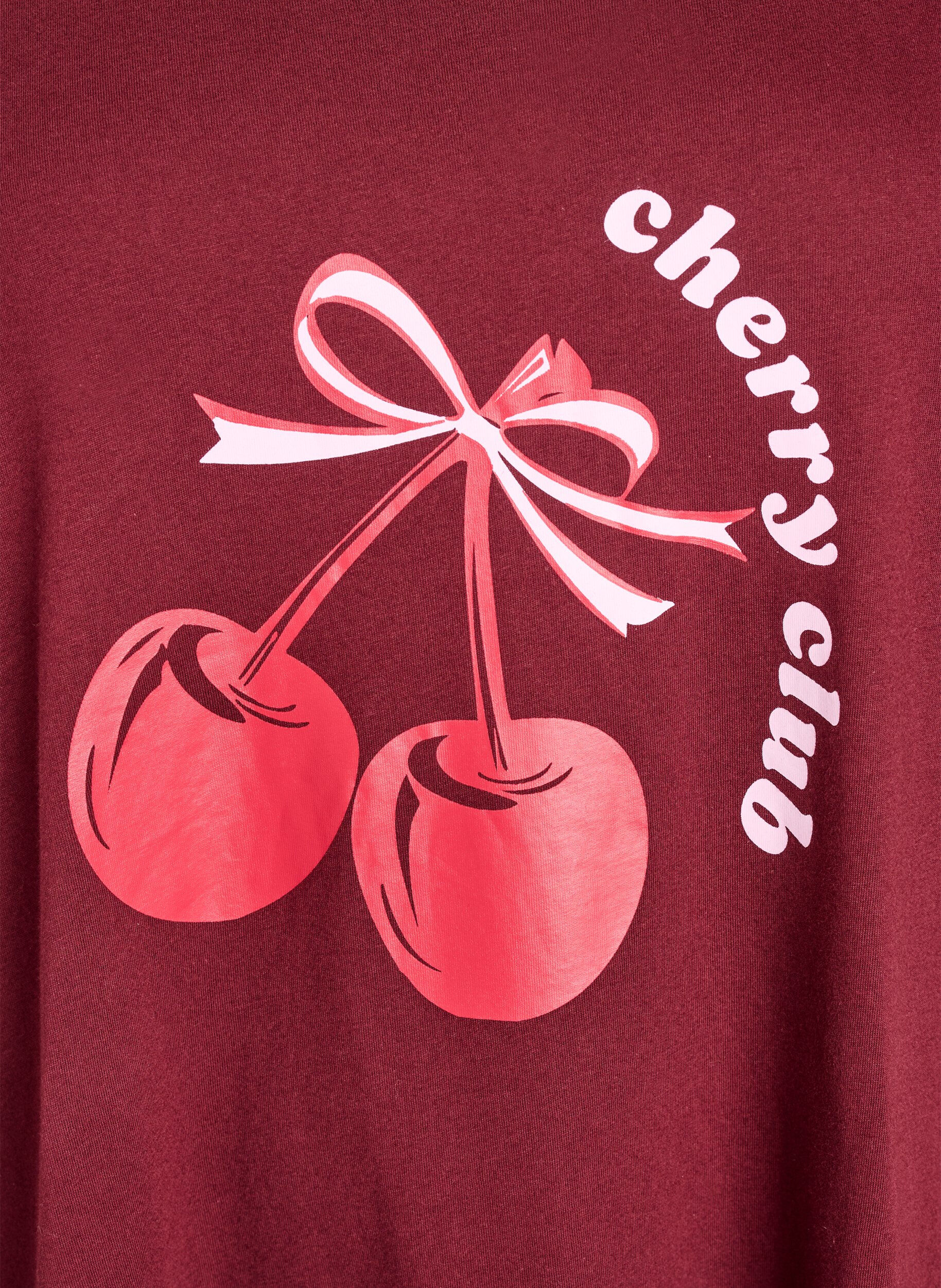 Zizzi Lyhythihainen y&ouml;paita luomupuuvillaa, Punainen, Packshot image number 2