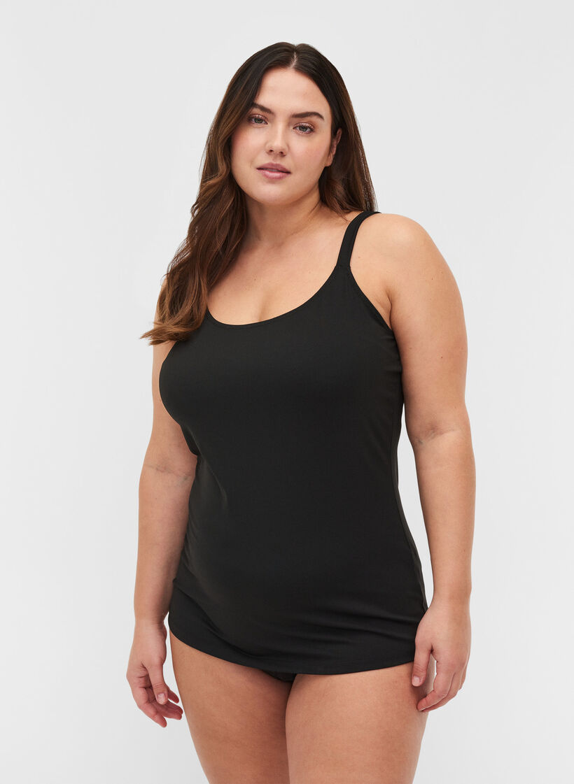 Kevyt shapewear-toppi säädettävillä olkaimilla , Black, Model image number 0