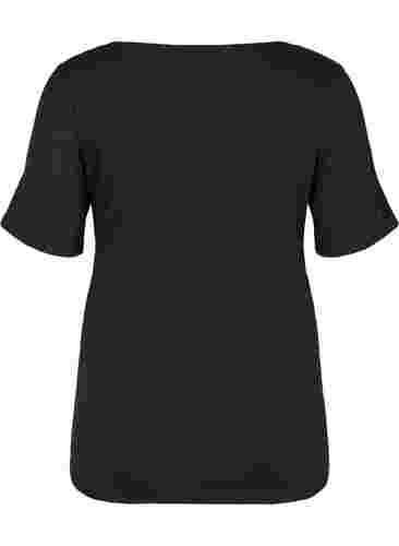 Lyhythihainen äitiys t-paita puuvillasta , Black, Packshot image number 1