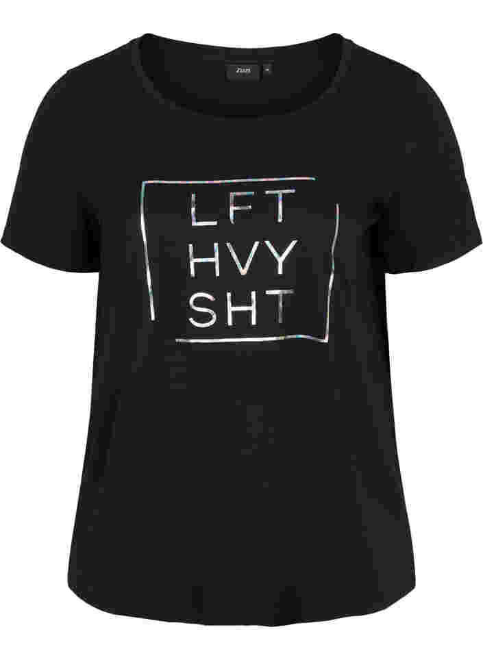 T-paita printillä treeniin , Black w. LFT, Packshot image number 0