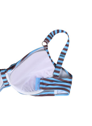 Kaarituelliset bikinirintaliivit painatuksella, BlueBrown Stripe AOP, Packshot image number 3