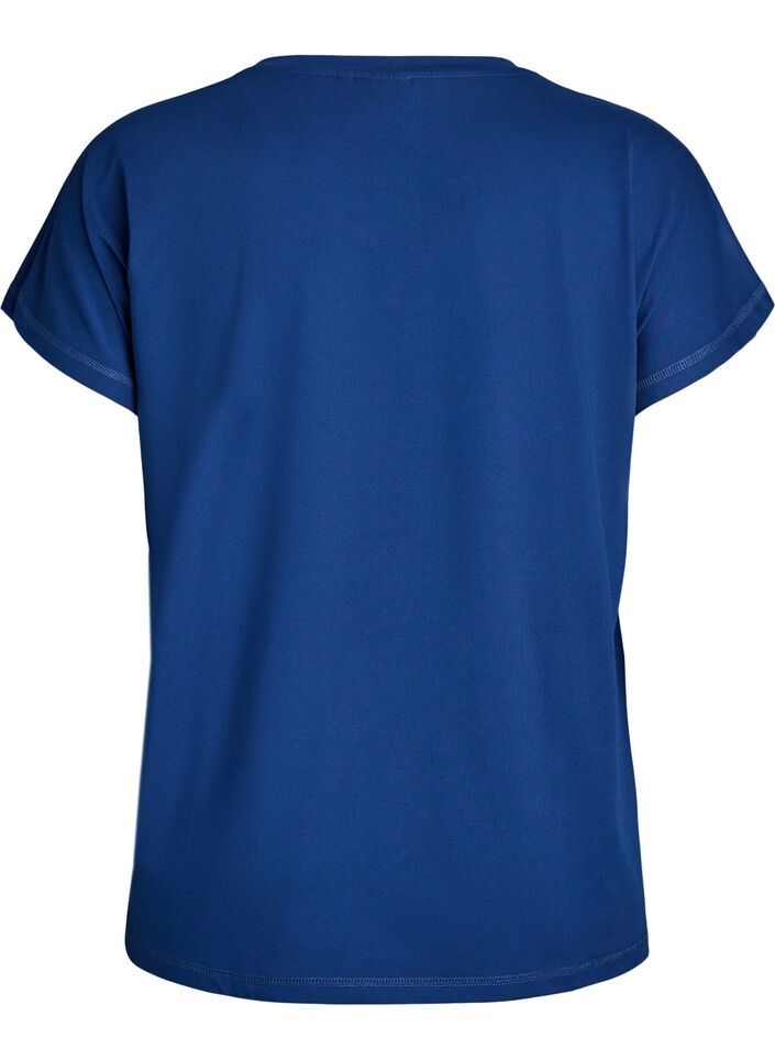 L&ouml;ys&auml; treenipaita v-kaula-aukolla, Sininen, Packshot image number 1