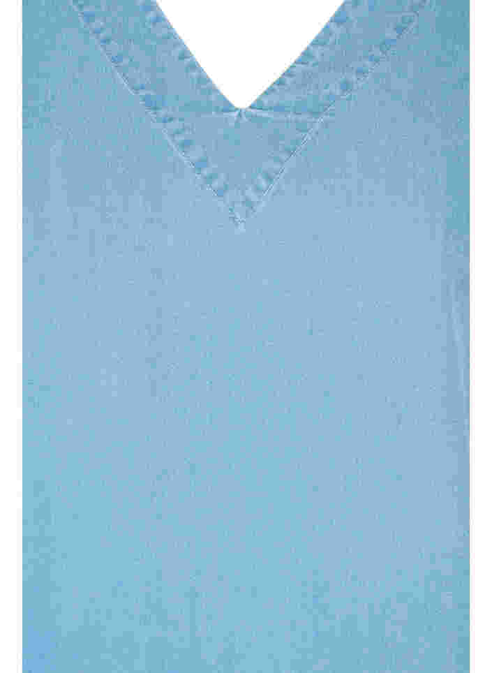 Pusero rypytetyillä hihoilla, Light blue denim, Packshot image number 2