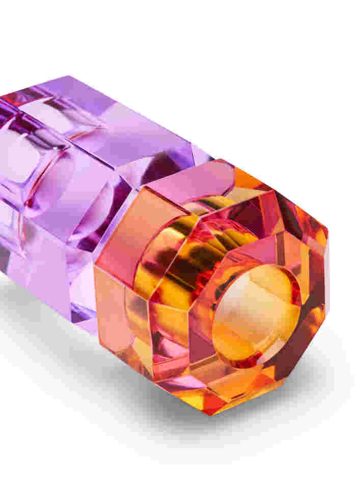 Kynttilänjalka kristallista, Amber/Violet, Packshot image number 2