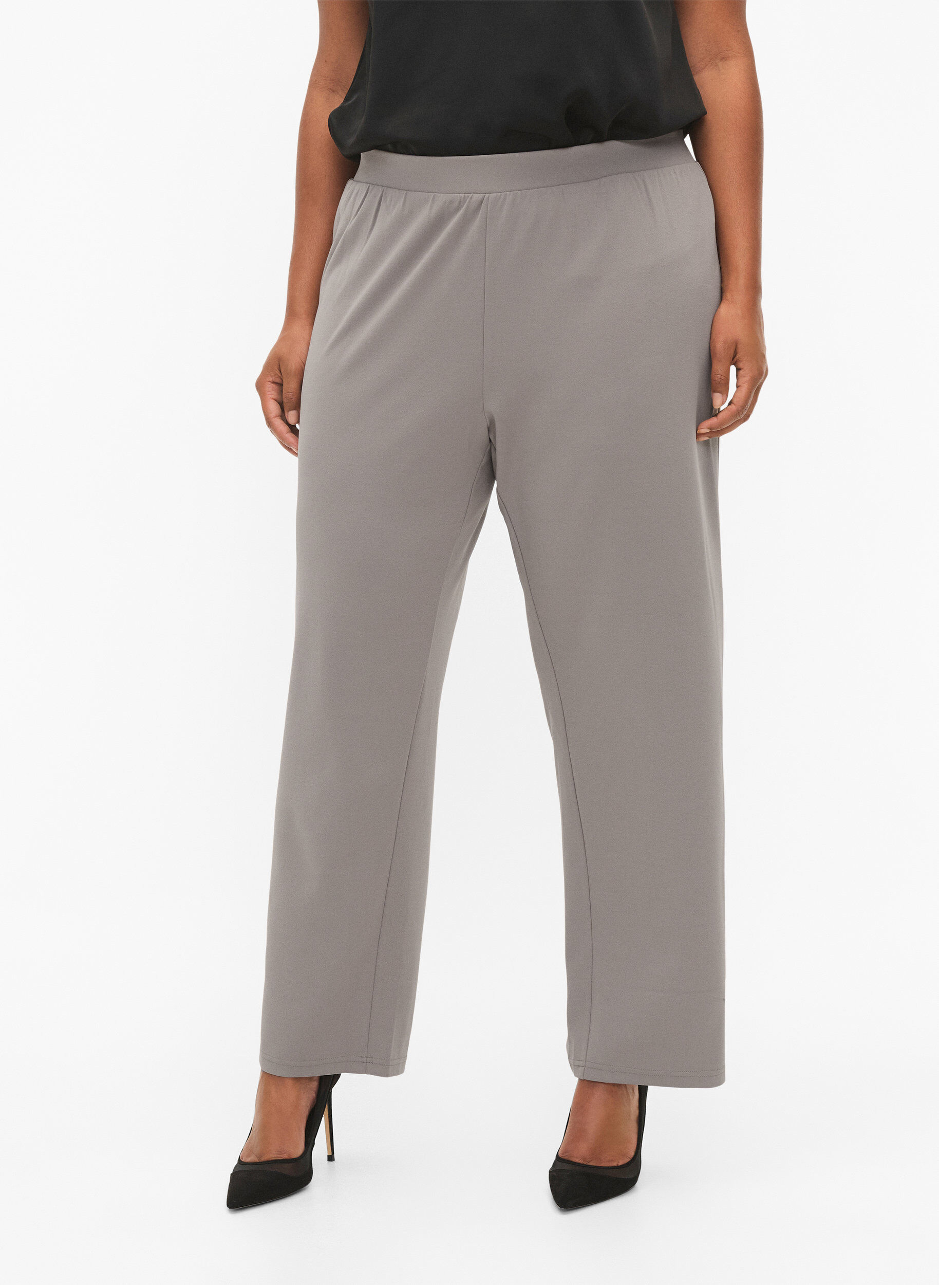 ZizziHousut suorassa mallissa, Beige, Model image number 2