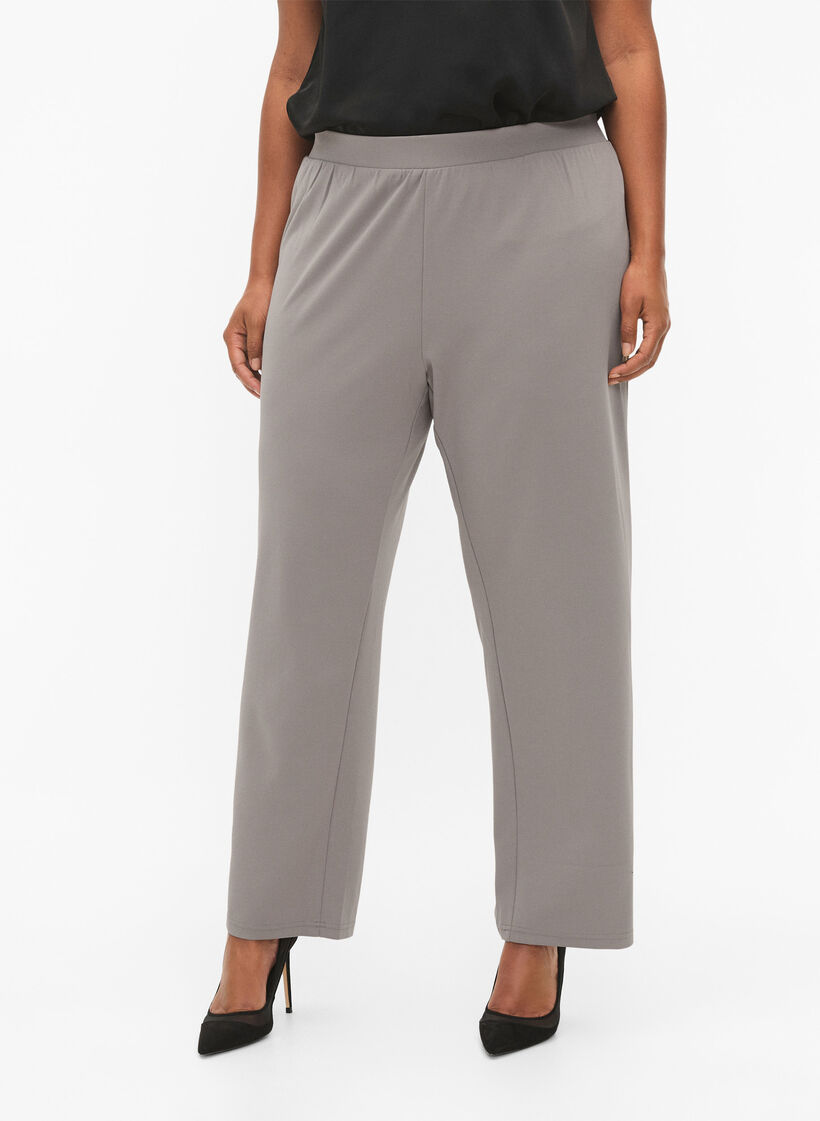 Housut suorassa mallissa, Beige, Model image number 2