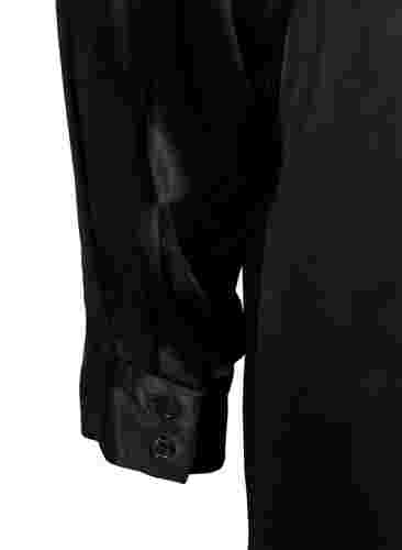 Pitkä kiiltävä mekko halkioilla, Black, Packshot image number 3