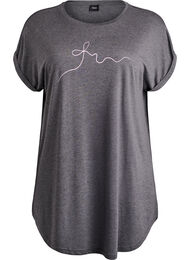 Lyhythihainen y&ouml;paita tekstipainatuksella, Musta