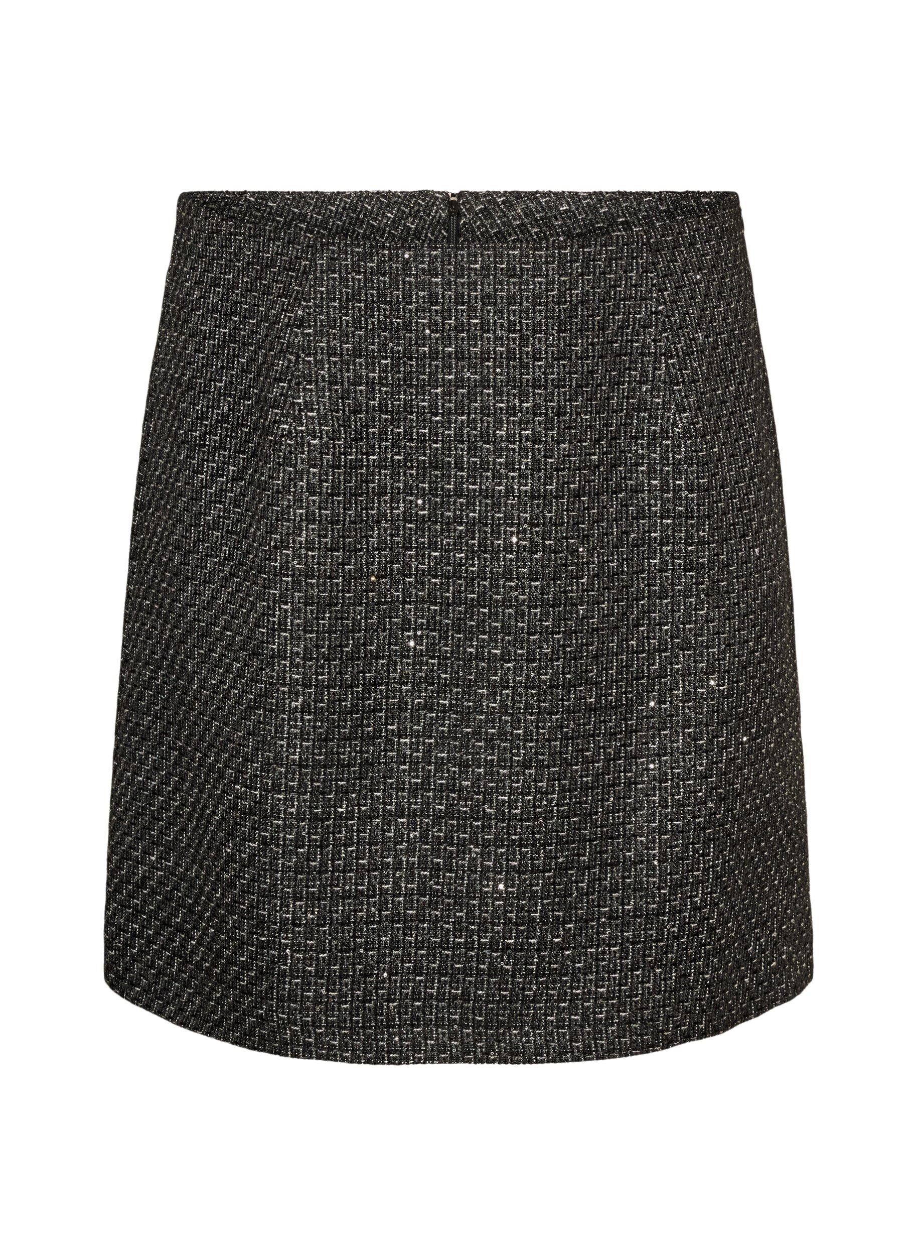 ZizziLyhyt boucl&eacute;-hame paljeteilla, Musta, Packshot image number 0
