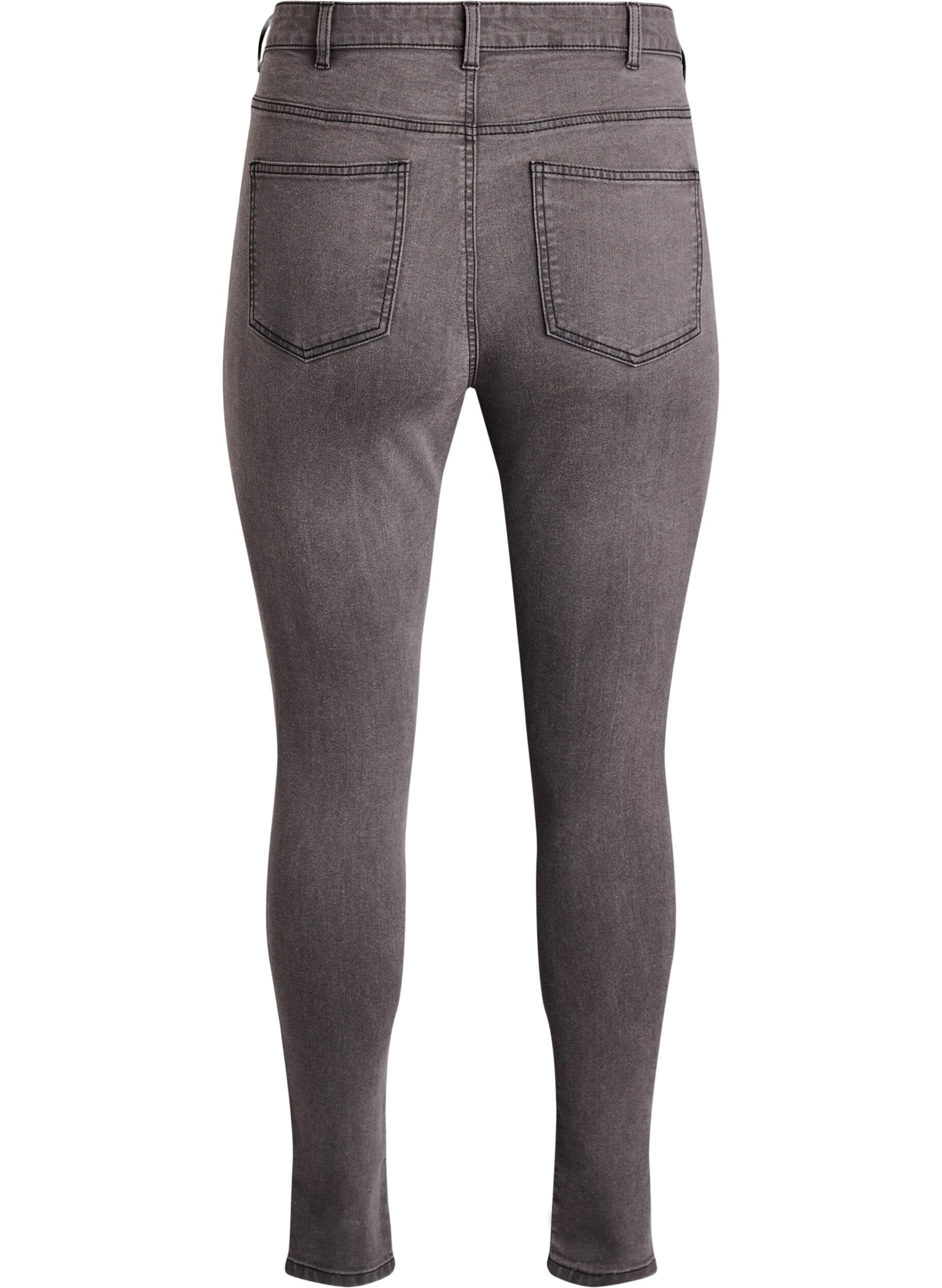 ZizziAmy korkea vy&ouml;t&auml;r&ouml;iset super slim fit -farkut, Harmaa, Packshot image number 1