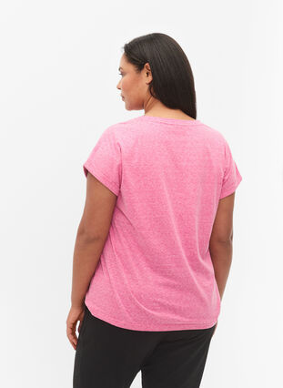 Meleerattu t-paita lyhyillä hihoilla, Beetroot Purple Mél, Model image number 1