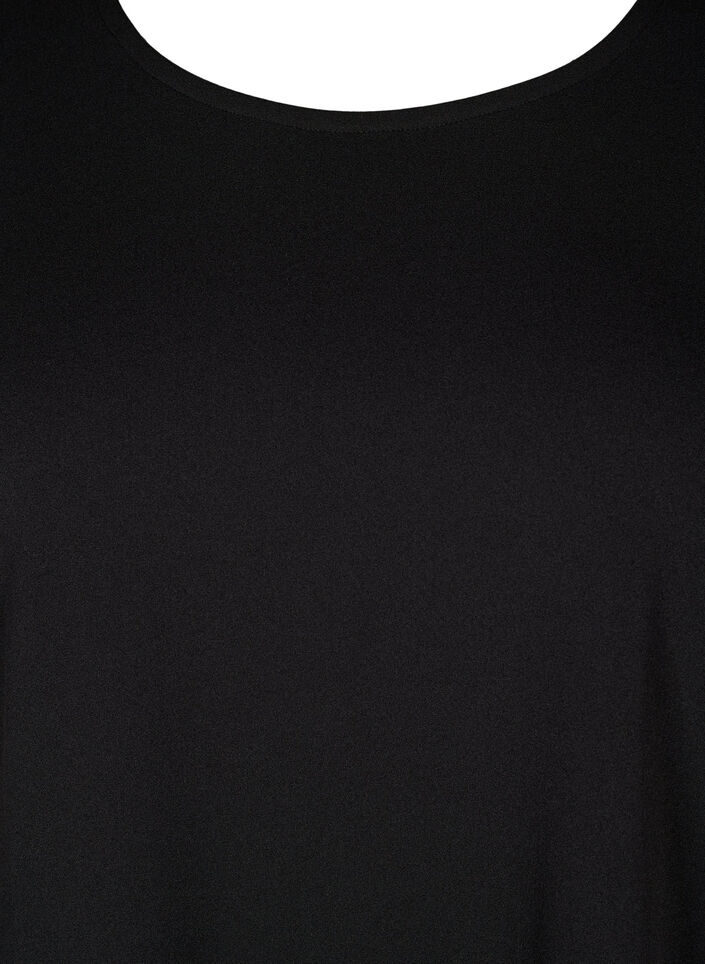 FLASH - Lyhyt A-linjainen mekko 3/4-hihoilla, Musta, Packshot image number 2