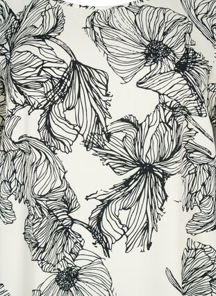 Lyhythihainen, kuvioitu mekko, White Line Flower, Packshot image number 2