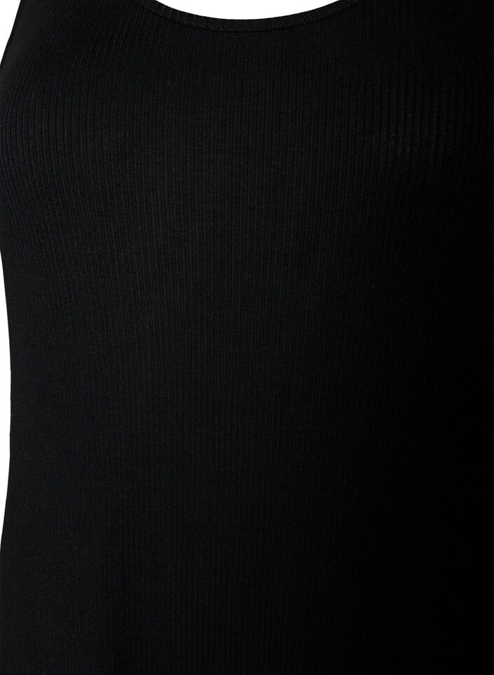 Hihaton ribattu mekko viskoosista, Musta, Packshot image number 2