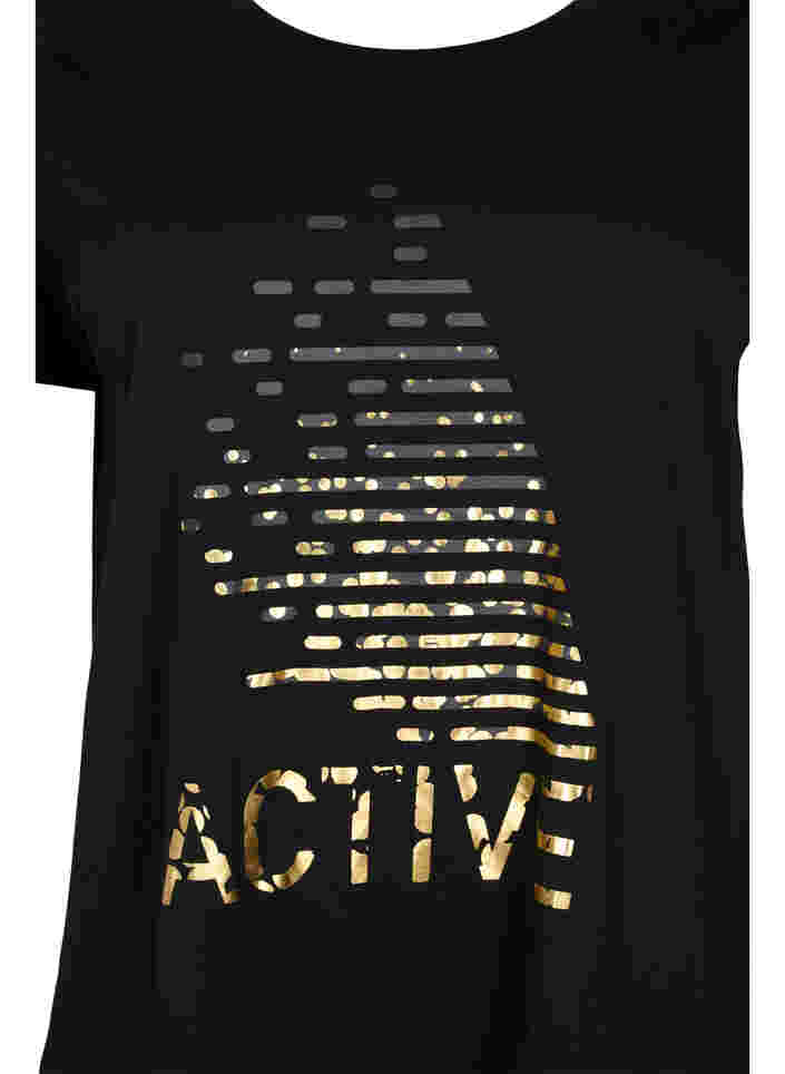 T-paita printillä treeniin , Black gold foil logo, Packshot image number 2