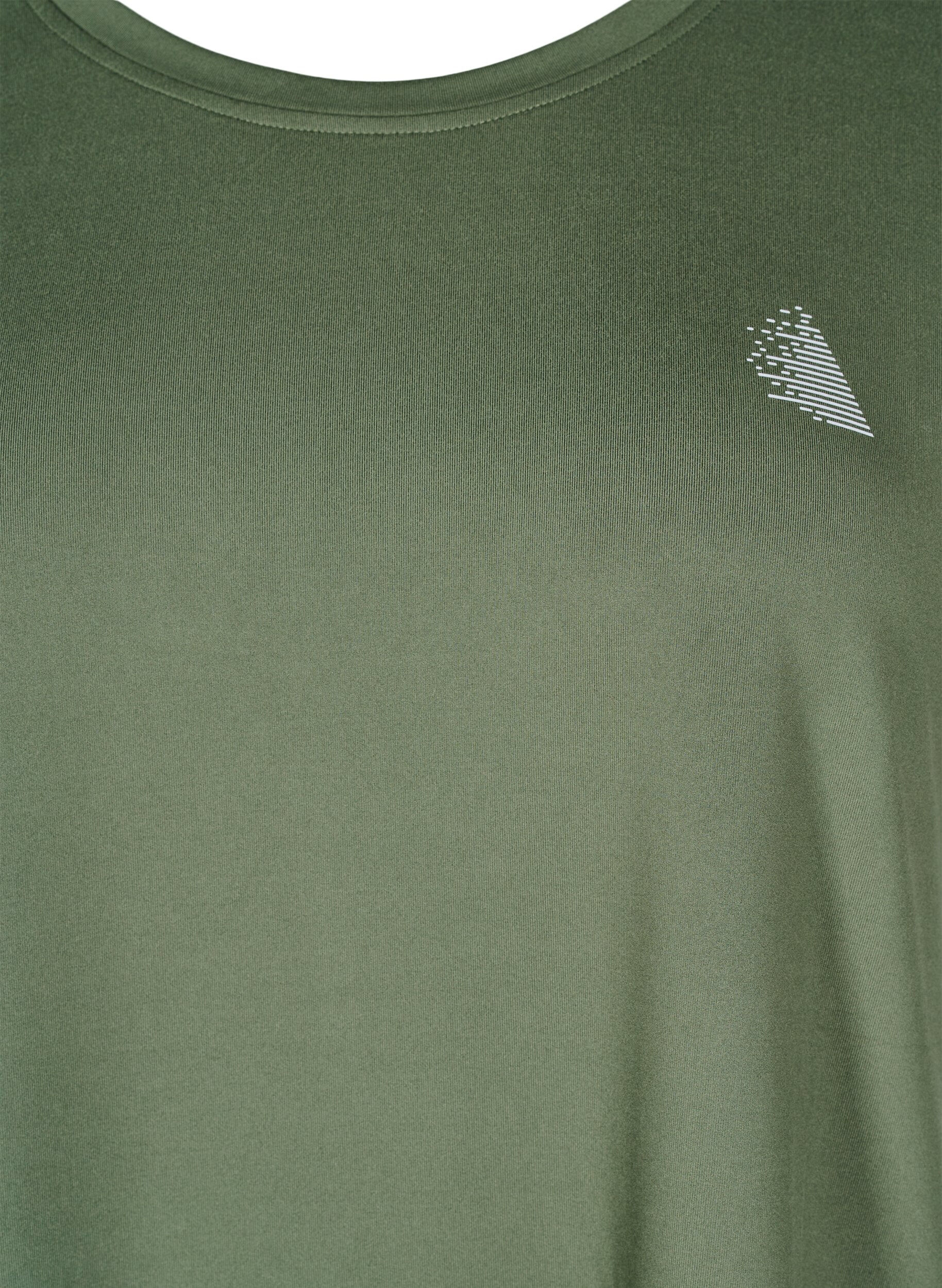 Zizzi Yksiv&auml;rinen treenipaita, Vihre&auml;, Packshot image number 2