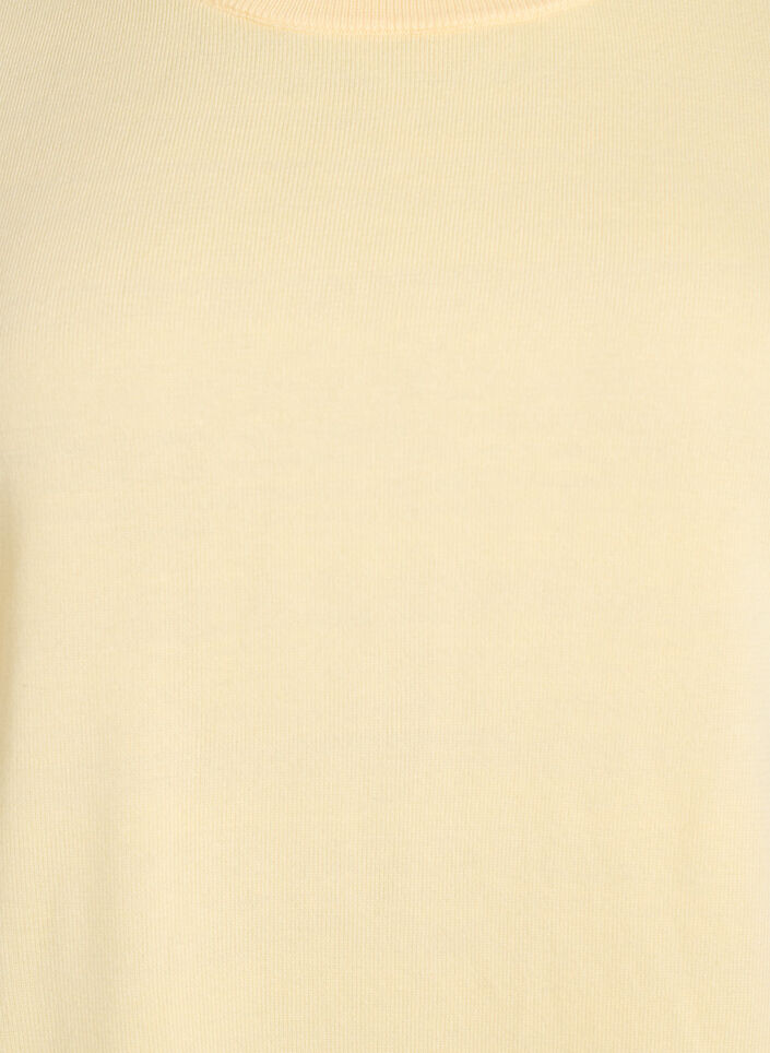 Hienoneulepusero lyhyill&auml; hihoilla, Keltainen, Packshot image number 2