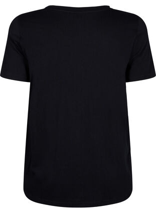 T-paita, jossa on tekstiä, Black W. Rhinestones, Packshot image number 1