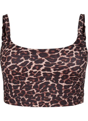 Kuosillinen bikiniyläosa säädettävillä olkaimilla, Autentic Leopard, Packshot image number 0