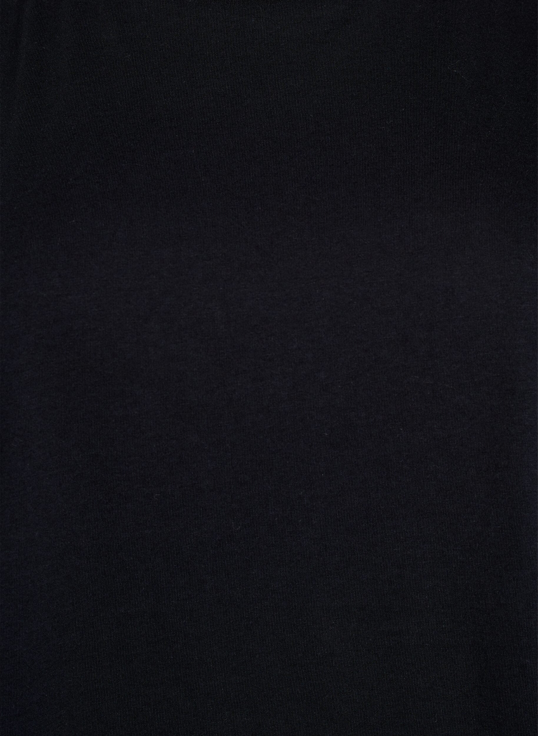 Zizzi Hihaton trikoopusero, jossa on olkatoppaukset., Musta, Packshot image number 2