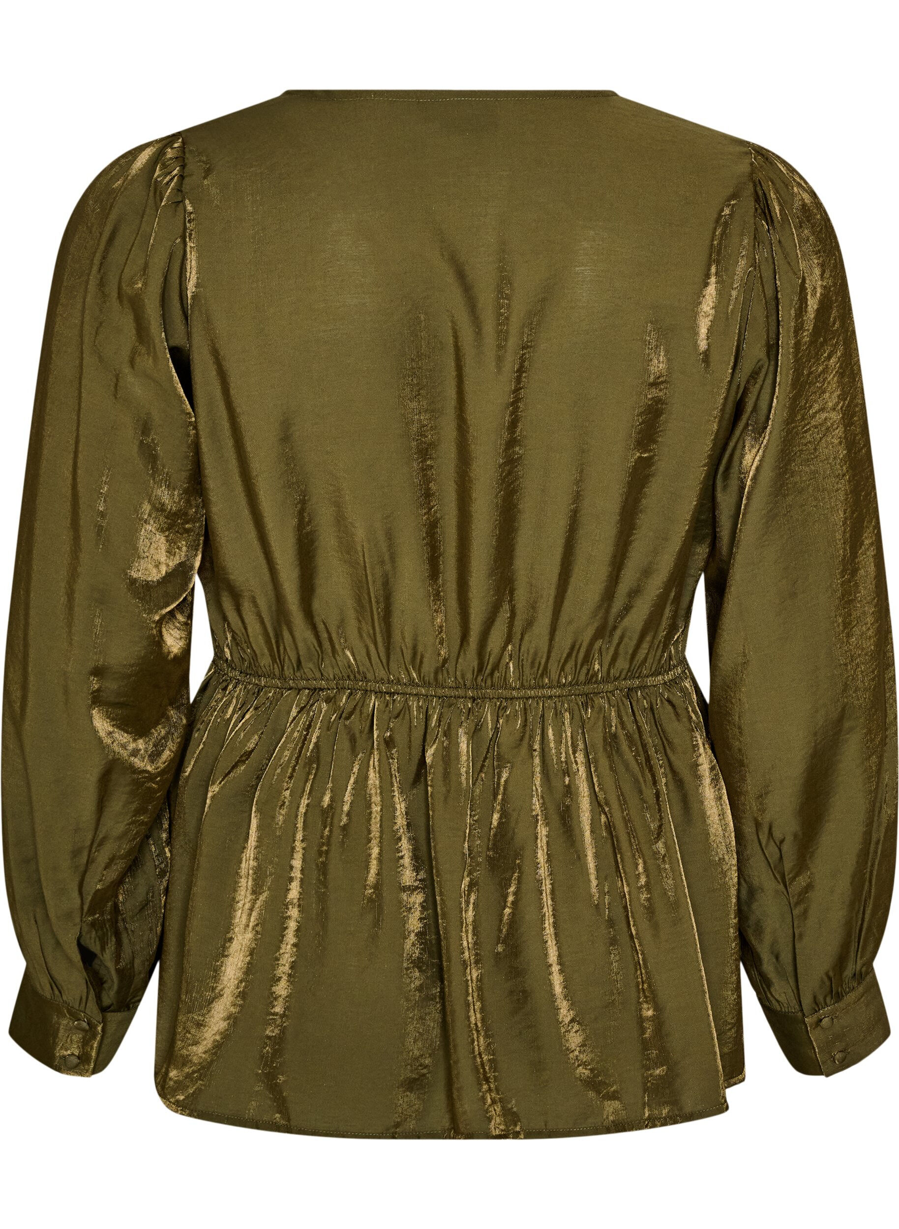 ZizziKiilt&auml;v&auml; viskoosipusero peplum-efektill&auml;, Vihre&auml;, Packshot image number 1