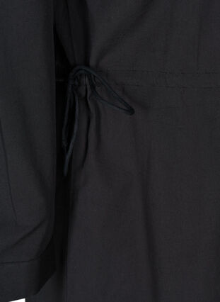 Puuvillainen tunika napituksella , Black, Packshot image number 3