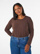 Perus jersey-paita, jossa pitk&auml;t hihat, Ruskea, Model image number 0