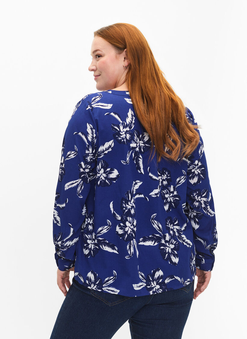FLASH – Pitkähihainen pusero painatuksella, Navy Blazer Flower, Model image number 1