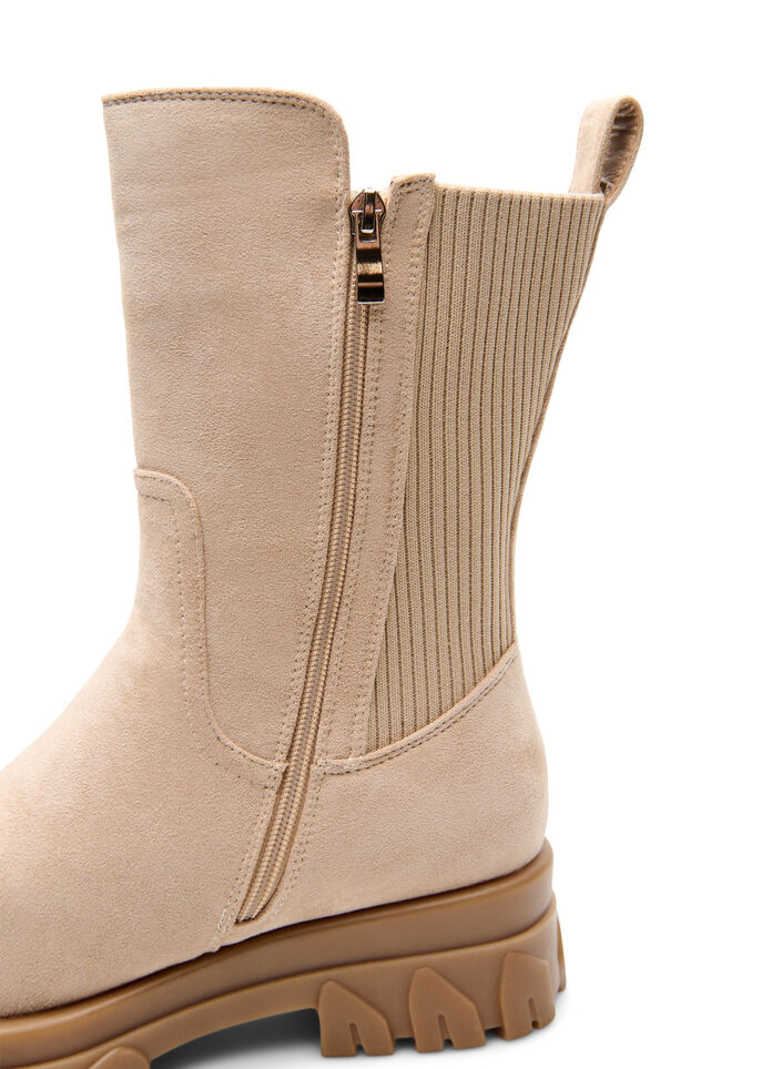 Paksu nilkkuri tekonahasta., Beige, Packshot image number 2