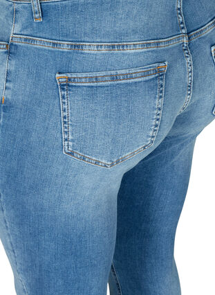 Nille- farkut ekstra slim-mallissa korkealla vyötäröllä, Light blue denim, Packshot image number 3