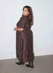 Midimekko kukkakuvioisesta jacquardista, Ruskea, Model image number 1