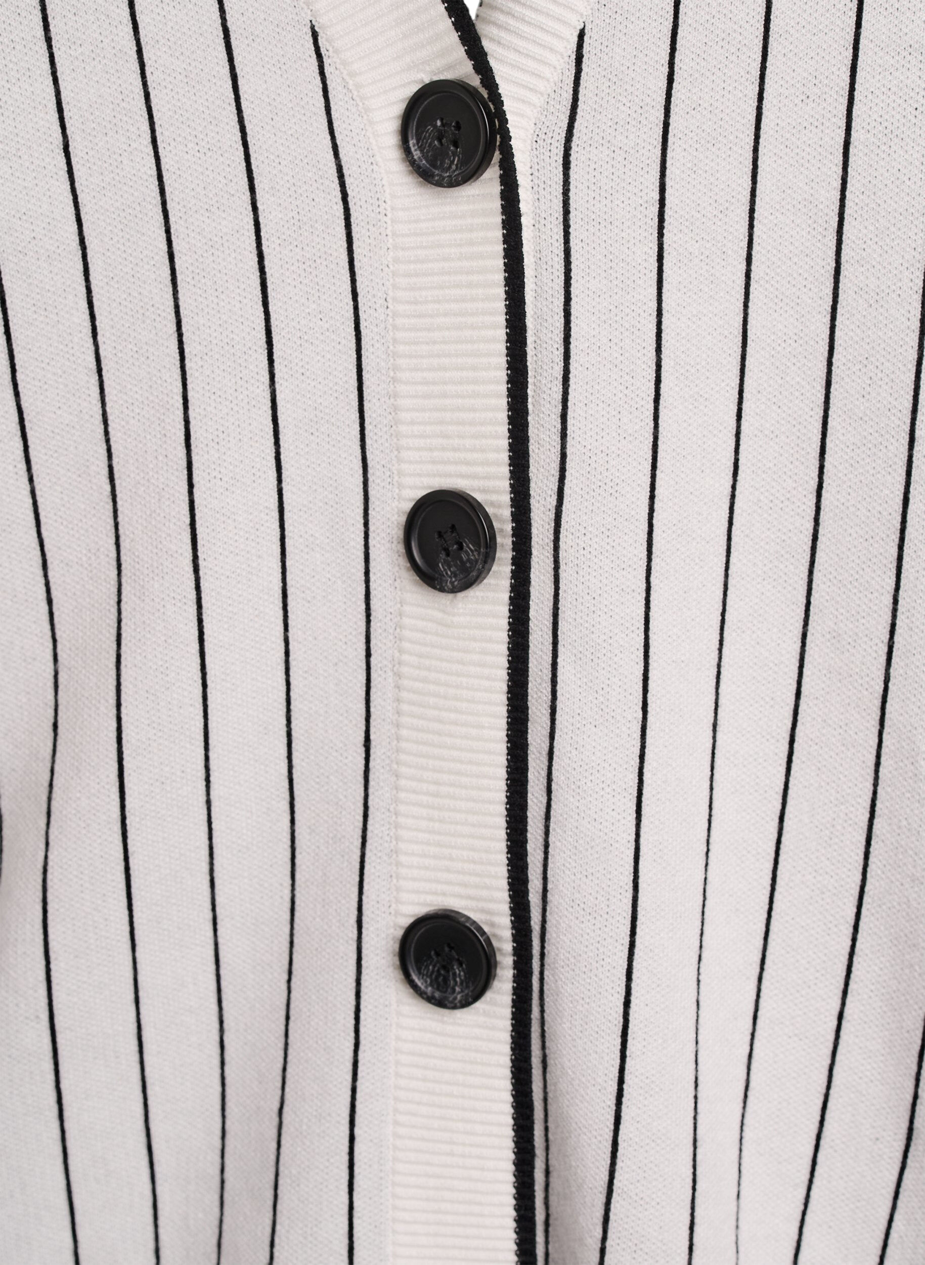 Zizzi Raidallinen neuletakki sel&auml;n printill&auml;, Valkoinen, Packshot image number 2