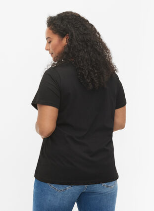 Lyhythihainen puuvillainen t-paita painatuksella, Black Love, Model image number 1