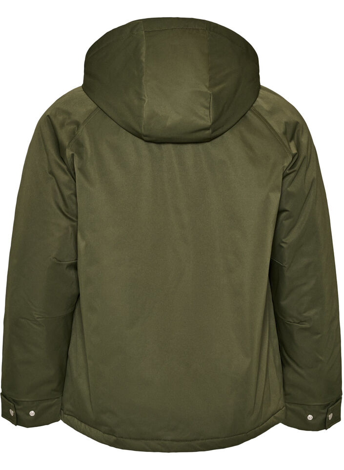 Topattu parka irrotettavalla hupulla, Vihre&auml;, Packshot image number 1
