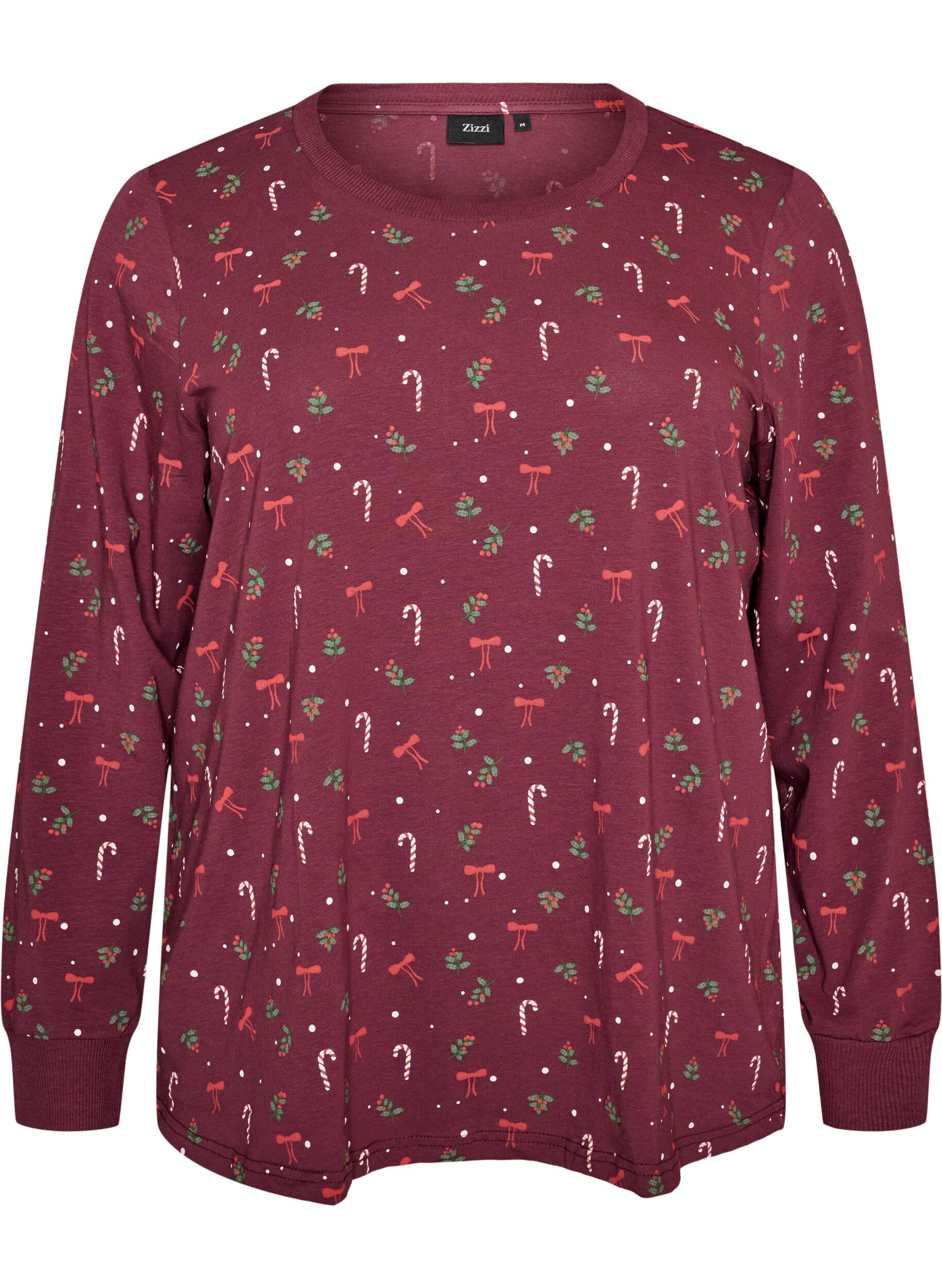ZizziY&ouml;paita printill&auml;, Tumma Bordeaux, Packshot image number 0