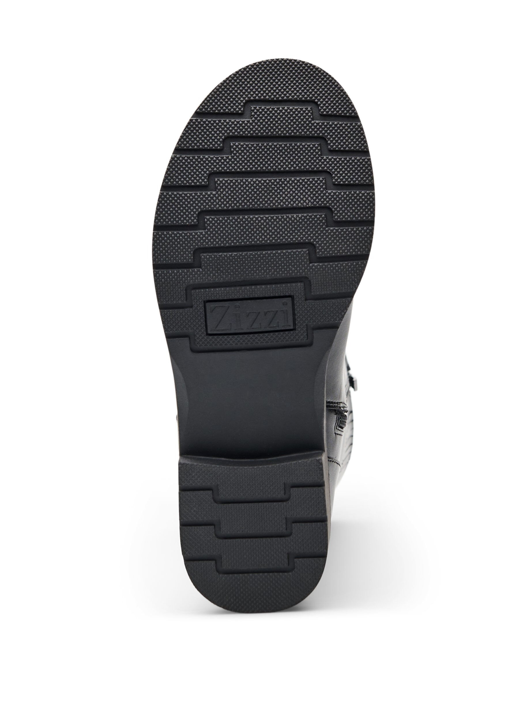 Zizzi Leve&auml;lestiset - Korkeat nahkasaappaat koristeellisilla soljilla, Musta, Packshot image number 4