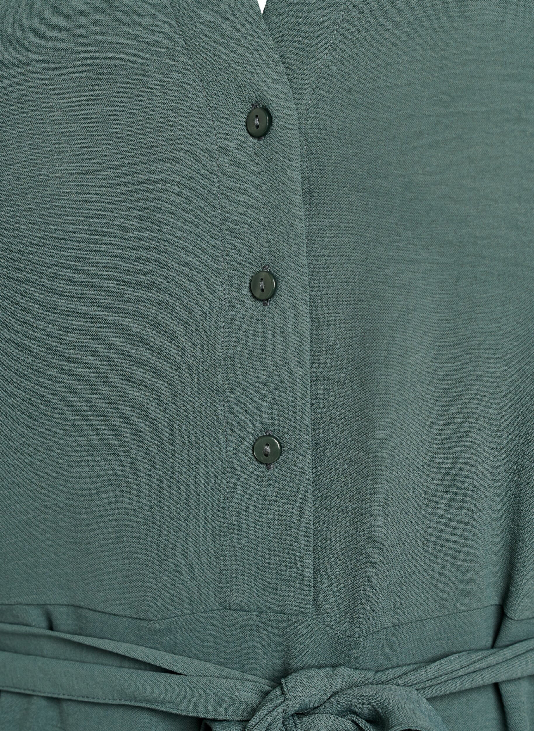 Zizzi Midi-paitamekko solmittavalla vy&ouml;ll&auml;, Vihre&auml;, Packshot image number 2