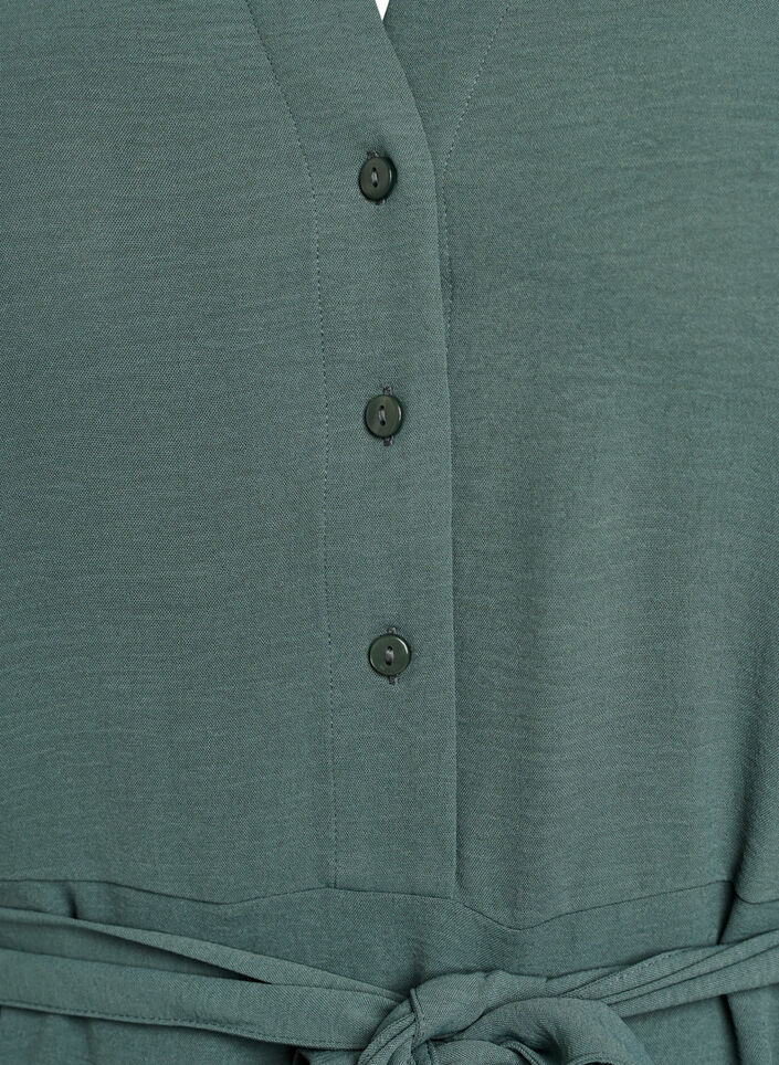 Midi-paitamekko solmittavalla vy&ouml;ll&auml;, Vihre&auml;, Packshot image number 2