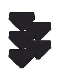 5-pack puuvillaiset alushousut normaalilla vy&ouml;t&auml;r&ouml;ll&auml;, Musta