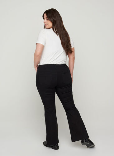 Ellen bootcut-farkut korkealla vyötäröllä, Black, Model image number 1