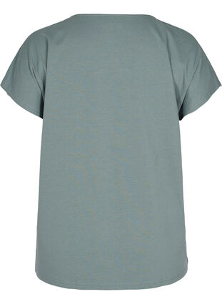 Puuvillainen t-paita lyhyillä hihoilla, Balsam Green Solid, Packshot image number 1