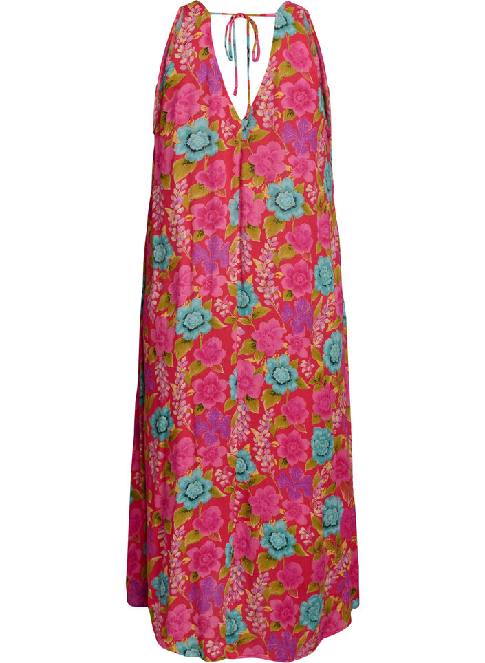 Hihaton A-linjainen maksimekko V-p&auml;&auml;ntiell&auml;, Punainen, Packshot image number 1