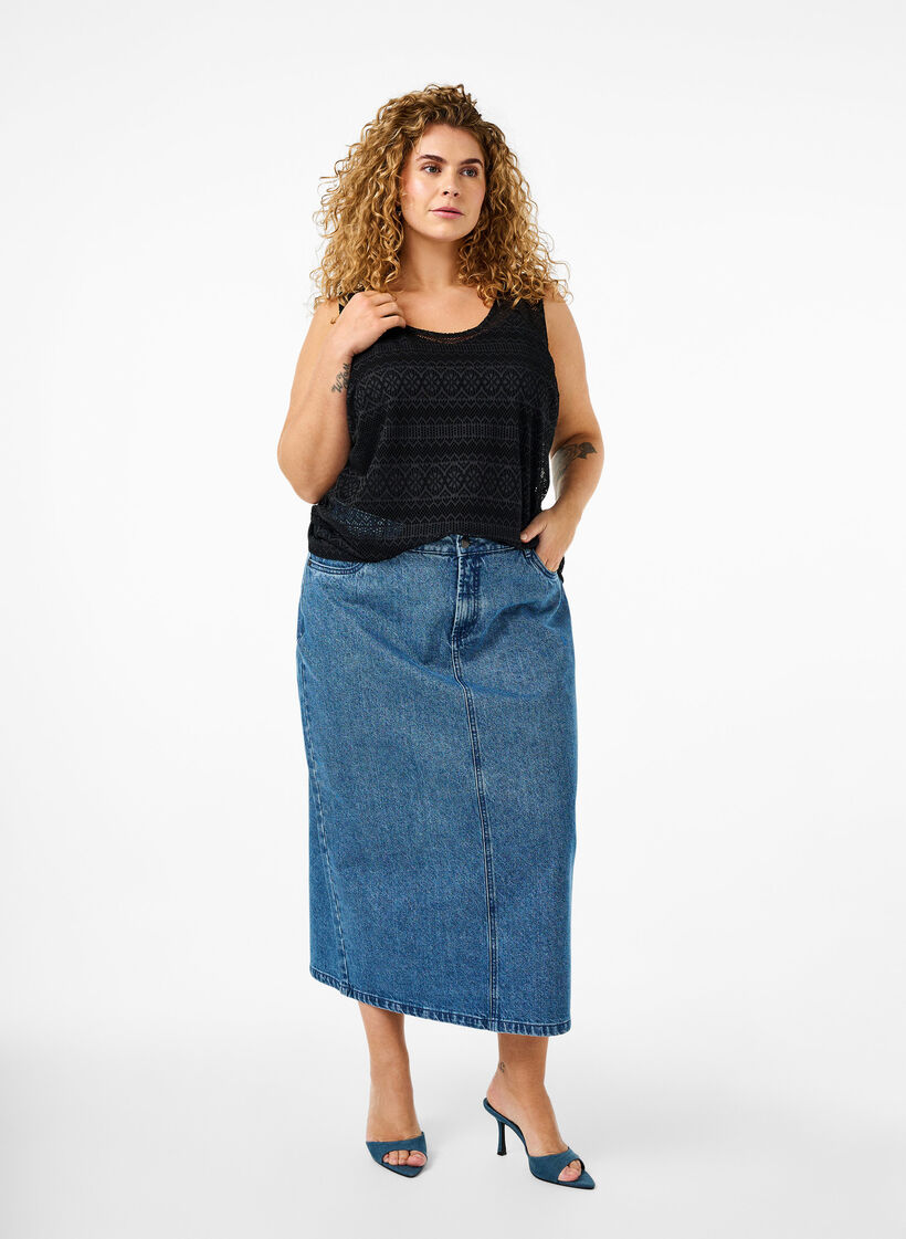 Hihaton yläosa reikäkuvioinnilla, Black, Model image number 2