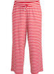 Raidalliset pyjamahousut korkealla vy&ouml;t&auml;r&ouml;ll&auml; ja leveill&auml; lahkeilla, Punainen, Packshot image number 0
